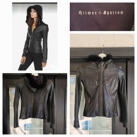 JAN HILMER x SPARROW Diamond LAMBSKIN LEATHER HOODIE JACKET - Picture 1 of 2